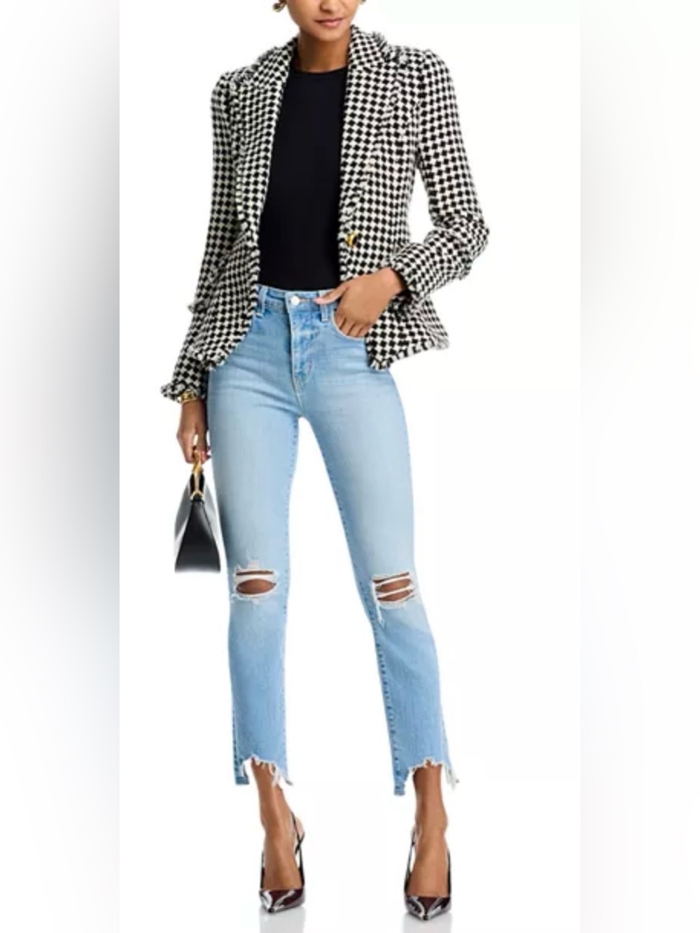 LAGENCE High Line High Rise Skinny Jeans Destruct